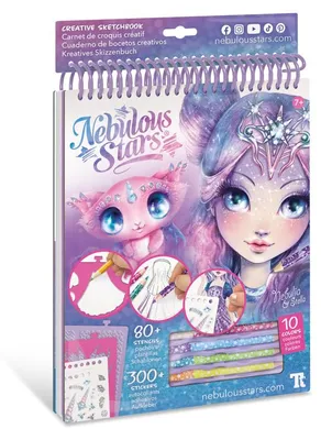 Zdjęcie produktu dla Szkicownik z kredkami szablonami i naklejkami Nebulous Stars
