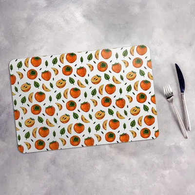 Produktbild von Tischset 6x45x30 cm + 6x10fi cm Platzset Tischmatte Platzmatte Untersetzer - Dattelpflaume Früchte