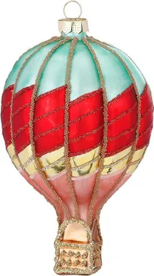 Produktbild von Christbaumschmuck Glas Heißluftballon 12cm bunt