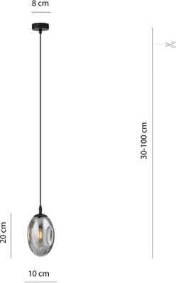 Zdjęcie produktu dla Lampa wisząca Emibig E14 10W ASTRAL grafitowy klosz 1266/1