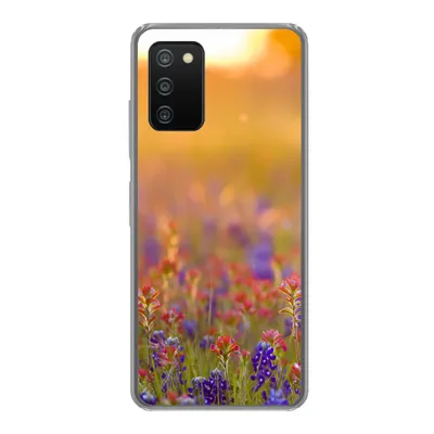 Produktbild von MuchoWow® Handyhülle Schutzhülle Hülle für Samsung Galaxy A03s Blumen - Gold - Sonne Silikon Softcase Handy Hülle - Schutz