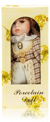 Produktbild von 20 cm Sammler-Porzellanpuppe im romantisch-nostalgischen Stil mit Ständer