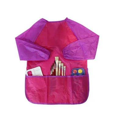 Produktbild von SPIRIT Malschürze pink Malkittel Kinder Schul Kunstunterricht mit Klettverschluss 3 Taschen