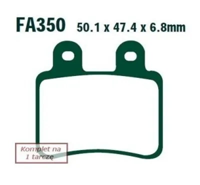 Imagen del producto de Pastillas de freno EBC, modelo SFA350, para scooter