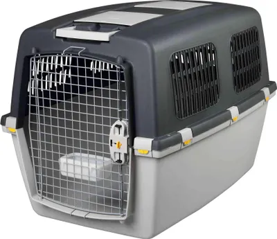 Zdjęcie produktu dla TRIXIE 39873, Twardy transporter, Nosidło na zwierzęta domowe, Pies, 38 kg, Od przodu, Czarny, Szary