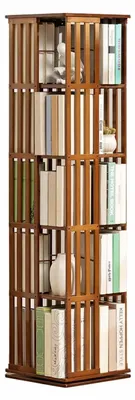 Produktbild von Drehbares Bücherregal Bambus 5 Ebenen Bodenstehend