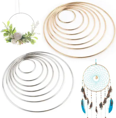 Produktbild von 14 Stk. 7 Größen Metallringe Drahtring Metall Ringe Hoops für Traumfänger
