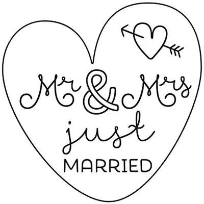 Produktbild von Holz Stempel Mr & Mrs just Married 35 x 35 mm