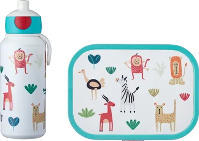 Produktbild von Mepal Pausenset Campus (Trinkflasche Pop-up und Brotdose) - Animal Friends