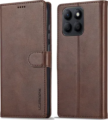 Image de Etui pour Honor X8B étui en cuir avec fermeture magnétique et support, étui de protection marron