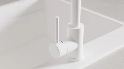 Produktbild von PRIMAGRAN Küchenarmatur 5010, 360° drehbar, Hochdruckarmatur, Edelstahl Weiß