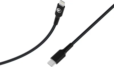 Image de Câble Tissé USB C / Lightning 3A 1.2m PD 60W Noir Bigben