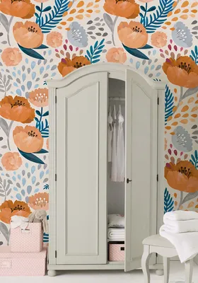Produktbild von Coloray Fototapete 250x104 cm Vlies-Fototapete - Orange Mohnblume.