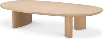 Produktbild von Casa Padrino Luxus Couchtisch Naturfarben 168,5 x 86,5 x H. 35,5 cm - Ovaler Massivholz Wohnzimmertisch - Wohnzimmer Möbel - Luxus Möbel - Luxus Einrichtung