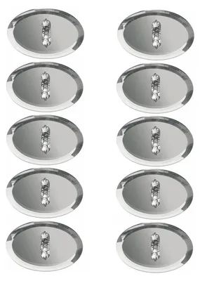 Image de Ensemble de spots encastrables ronds Paulmann, LED, 5x1W, 7VA, 230/12V, culot G4, diamètre 40mm, finition fer brossé/métal