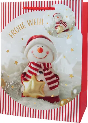 Produktbild von CACTUS Weihnachts-Geschenktüte "Schneemann" mittel