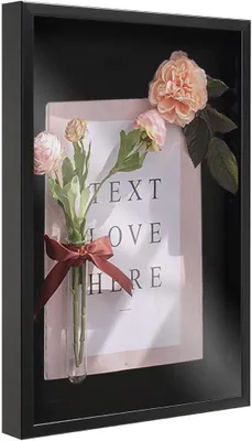 Productafbeelding van Fotolijst 3D 40x60 cm, zwart, diepte 3.8 cm, MDF, voor souvenirs