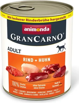 Zdjęcie produktu dla animonda GranCarno Original, Dorosły, Wołowina, Kurczak, 800 g, Bez cukru, Bez soi