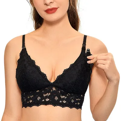 Productafbeelding van MOMANDA Damen bh, zachte katoenen kwaliteit, zonder beugels, zwart, maat 70B