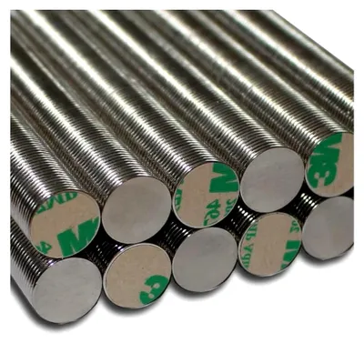 Produktbild von 10 selbstklebende Neodym-Magnete NdFeB Ø15x1 mm - 1,2 KG Haftkraft