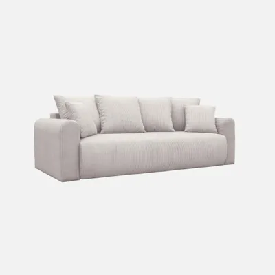 Produktbild von sweeek - 3-Sitzer Schlafsofa mit Cordbezug und Stauraum - Greige