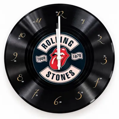 Obrázok produktu pre Nástenné hodiny The Rolling Stones – Tour 1978 – štýl vinylu
