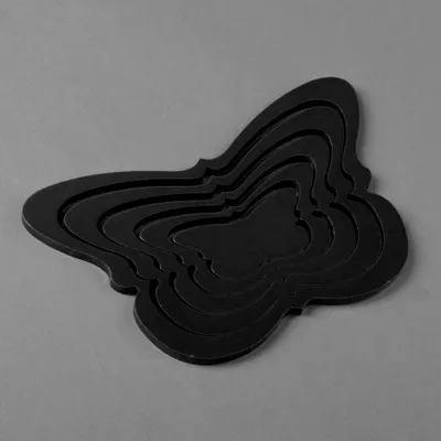 Immagine prodotto di Decorazione murale Adesivo murale Farfalla 3D Legno 5 pezzi Quadro murale nero