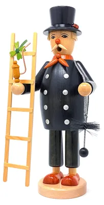 Räuchermann Schornsteinfeger 35 cm schwarz gebeizt Handarbeit Erzgebirge