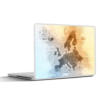 Produktbild von MuchoWow® Laptop Aufkleber Sticker Cover Karte - Europa - Zeitungen 30x21 cm - Sticker für Laptop - Selbstklebend