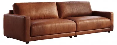 Produktbild von KAWOLA Sofa MARLIN 3-Sitzer Lederfaserstoff cognac, KI-generiertes Bild