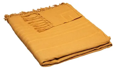 Produktbild von Bettüberwurf aus Baumwolle in senfgelb 230 x 250 cm