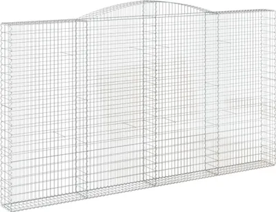 Imagen del producto de vidaXL: Muro de contención gabion con arco, 400x30x220/240 cm, hierro galvanizado
