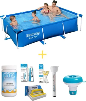 Obrázek produktu pro Bazén Bestway - Steel Pro - 259 x 170 x 61 cm - včetně balíčku WAYS pro údržbu