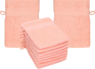 Produktbild von Betz 10 Stück Waschhandschuhe 16x21 cm PALERMO 100% Baumwolle  Farbe: apricot
