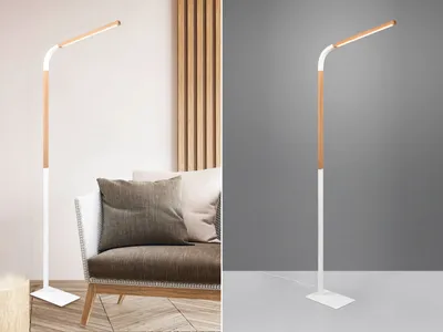 Obrázek produktu pro Stojací lampa LED s flexibilním ramenem bílá, 169 cm