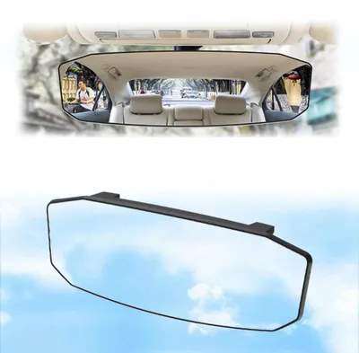 Obrázok produktu pre Interiérové zrkadlo do auta, panoramatické širokouhlé zrkadlo, 244x90 mm, univerzálne vhodné pre osobné automobily, SUV a nákladné vozidlá