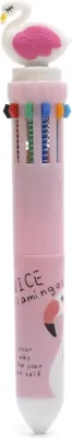Produktbild von Flamingo Kugelschreiber 6 Farben - Bunter Stift für Schule & Büro - Lustiges Design
