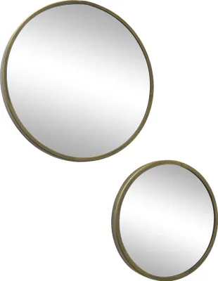 Produktbild von LOFT42 Mirror Wandspiegels rund  Messing Set von 2 - Metall - Ø45 &Ø35