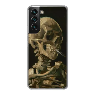 Obrázok produktu pre Kryt mobilného telefónu pre Samsung Galaxy S22 Hlava kostlivca s horiacou cigaretou - Vincent van Gogh Silikónové mäkké puzdro