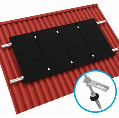 Produktbild von Solar Montageset Wellblechdach 3-Module Silber 30cm