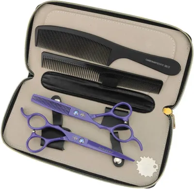 Produktbild von Friseurschere für Linkshänder, 15,2 cm, Effilierschere aus 440 C Stahl (Set)