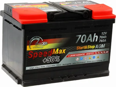 Immagine prodotto di Batteria Speed Max 70 Ah AGM 760A Start-Stop 12v