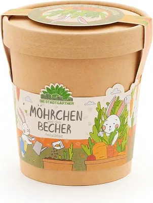 Image de Carottes en pot - - Kit de culture pour enfants avec graines et fibre de coco