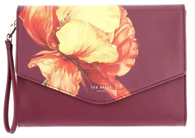 Image de Ted Baker pochette Shimena Printed Flower Icon Envelope Pouch Wine framboise