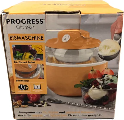 Produktbild von Progress Eismaschine Desserts laktosfreie Eisvariante Eis und Sorbet 600ml Orange