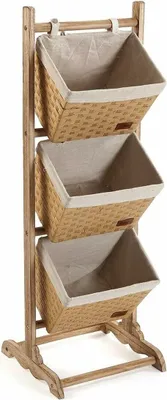 Immagine prodotto di Mobile laterale Versa in cotone e rattan 35 x 102 x 35 cm