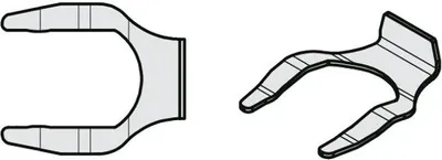 Two metal clips shown against a white background.