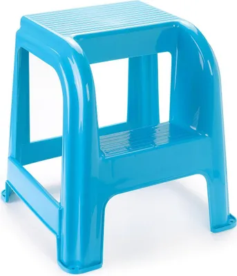 Produktbild von Plasticforte Tritthocker - 2 Stufen - blau - Kunststoff - 44 x 42 x 45 cm