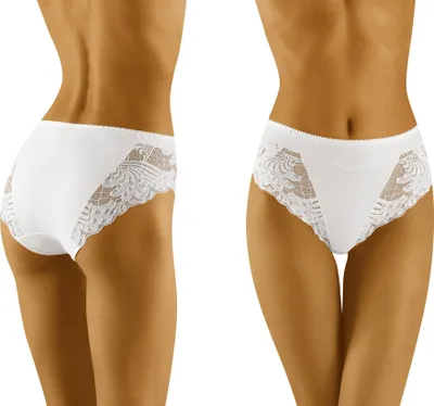 Produktbild von Wolbar Damen Slips Spitze hoher Bund Unterhose WB408 , weiß, L