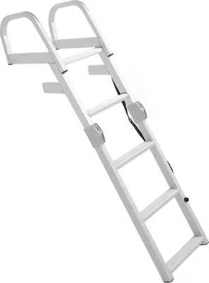 Image de Echelle pliante pour bateaux, 5 marches, antidérapante, inoxydable, robuste, ponton pour yachts, bateaux, piscines